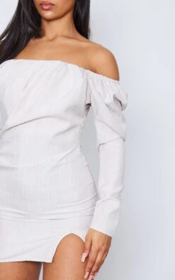 Stone Boned Linen Look Pleat Detail Bardot Bodycon Dress -VelvetMuse Store 6589ee3e04ee623782029354420ff4d592c652ef cnd2225 4