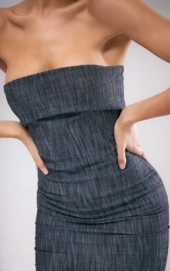 Charcoal Textured Woven Fold Over Bandeau Bodycon Dress 8 Charcoal Textured Woven Fold Over Bandeau Bodycon Dress -VelvetMuse Store 65ce0a80ebbda67e3788a4bee9f5949237fe57d5 cne3795 4