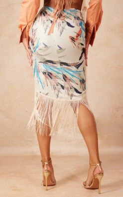 Stone Leaf Abstract Print Tassel Hem Midi Skirt -VelvetMuse Store 6a4200752eff4ae62bc366f06959d1a4657fcd38 cmy1183 3