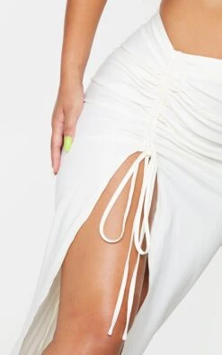 Cream Woven Ruched Detail Midi Skirt -VelvetMuse Store 6b541494f3185ffdd43afb34174e389c3a3b77f7 cmn0373 4