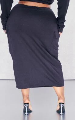 Plus Black Sweat Cargo Skirt -VelvetMuse Store 6daa137a76fd123a3af36ec2f524056197cc512c cnd7340 3