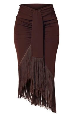 Chocolate Brown Tassel Hem Midi Skirt -VelvetMuse Store 726ddcaaf6940f124480a549e3b0ce18a4726462 cmv8599 5