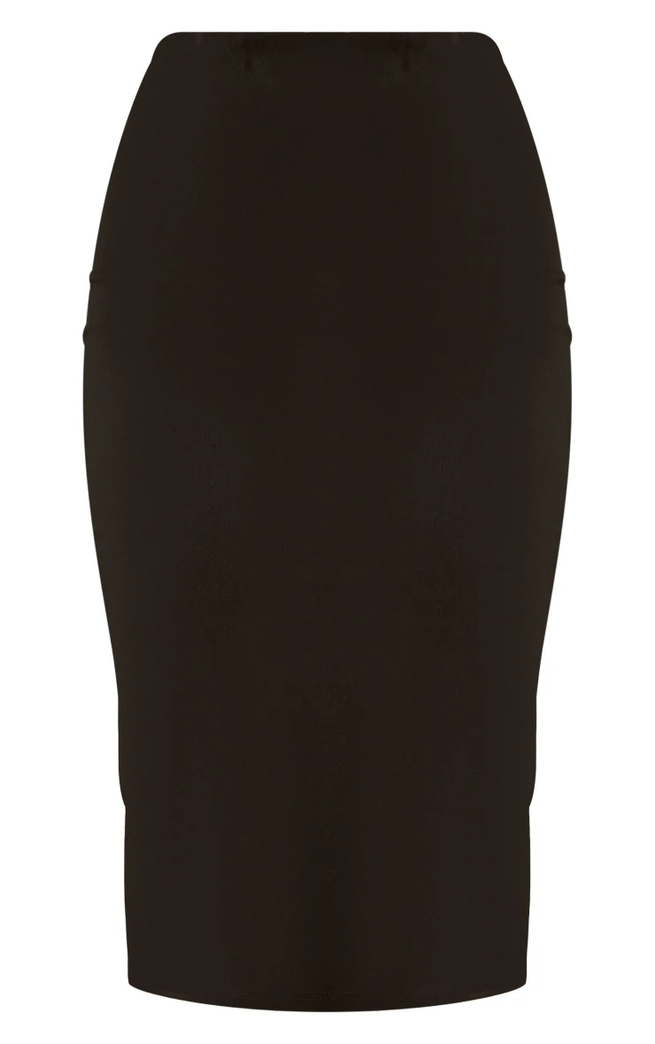 Plus Black Stretch Woven Midi Skirt 5 Plus Black Stretch Woven Midi Skirt - Image 5