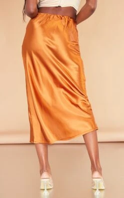 Rust Satin Bias Cut Midi Skirt -VelvetMuse Store 738b0819d765804b1026a20fcd9e798a8671d47e cnd8256 3