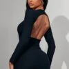 Black Soft Touch Cut Out Back Bodycon Dress