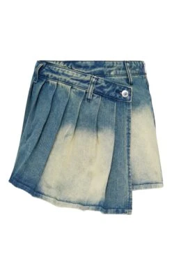 Indigo Vintage Wash Asymmetric Micro Mini Denim Tennis Skirt -VelvetMuse Store 7d504a115c2bbb2c8047b37240cb006dfc95407c cnd9401 6