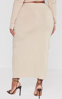 Plus Oatmeal Rib Asymmetric Wrap Midi Skirt -VelvetMuse Store 7ddb78fccdabbc3031bf349614c268ae345a1447 cnc5157 3