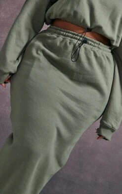 Plus Khaki Toggle Detail Sweat Midi Skirt -VelvetMuse Store 804143b4b385e60f72479757cbe93563870af1fa cnc5199 4