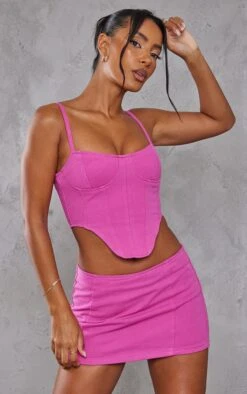Pink Micro Mini Denim Skirt -VelvetMuse Store 8095d41f53dd47386ee184a7d7af42a049127ca7 cna3223 4