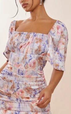 Pink Tie Dye Print Satin Ruched Side Frill Hem Bodycon Dress -VelvetMuse Store 80a8d9e405998facbfc0391e9479d8968e485115 cnd2026 4