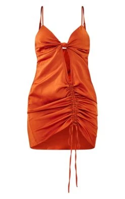 Orange Satin Knot Bust Detail Cut Out Ruched Bodycon Dress -VelvetMuse Store 80c2f439bae12e5b2e38ed0e2220c8a672fbd4fc cnd7652 5