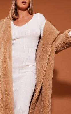 Cream V Neck Knit Midi Dress -VelvetMuse Store 81b6f676e732b1ee4b7125fbf3cd8935a1c390a9 cmu0226 4