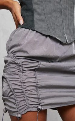 Grey Parachute Toggle Hem Mini Skirt -VelvetMuse Store 81e1ddb6abe4c5a11cc5ee792a9e77edb2603393 cnc8608 5