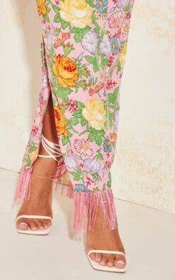 Pink Floral Print Tassel Hem Midaxi Skirt -VelvetMuse Store 83bbb4a1434505ea8949dcb5416a93c61f4b1bbd cnd7015 4