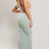 Sage Slinky Extreme Racer Back Midaxi Dress