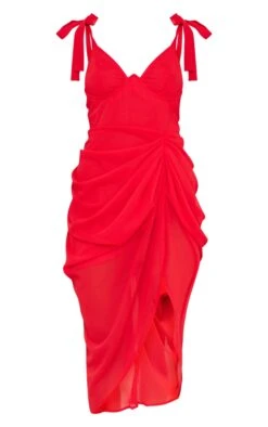 Red Underwire Detail Draped Midi Dress -VelvetMuse Store 86937b345748dcac81d8cfae9b213934b5d8ce17 cne2878 5