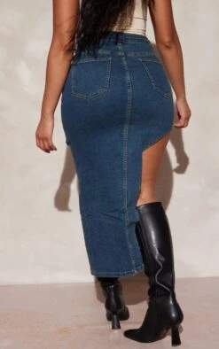 Shape Indigo Vintage Wash Denim Split Side Midaxi Skirt 7 Shape Indigo Vintage Wash Denim Split Side Midaxi Skirt -VelvetMuse Store 8df8f13fe66cdbbd74f9cffa820d3142823fac76 cnd2506 3