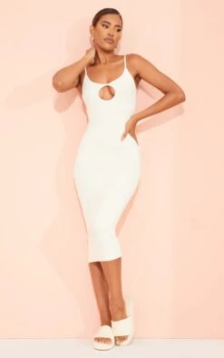 Ecru Structured Snatched Rib Cut Out Strappy Midaxi Dress -VelvetMuse Store 8f3d3db37398815419ec23ba1c05d79329716448 cmy4945 4