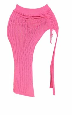 Plus Hot Pink Knitted Side Split Midi Skirt -VelvetMuse Store 90a128886d395d658dbe0285188eb129419daa13 cmy8521 5