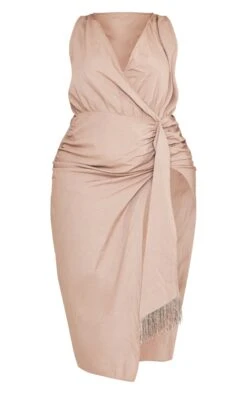 Plus Taupe Linen Look Drape Detail Midi Dress -VelvetMuse Store 92b46cc47bc4f5a2a999cffe68438485134e2719 cnd6514 5