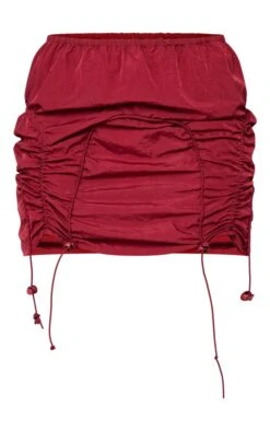 Burgundy Parachute Toggle Hem Mini Skirt -VelvetMuse Store 97768058fb772d84fb3ed67657e8d3f51330e187 cne3880 6