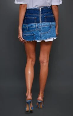 Mid Blue Wash Jean Waistband Contrast Panel Denim Mini Skirt -VelvetMuse Store 97f0b1d71057c942d88e73c26d90278524db21b5 cnb8463 3