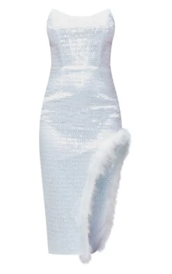 White Sequin Bandeau Feather Split Midaxi Dress -VelvetMuse Store 98768bd2346fed90b98150e8733ea85df7ead4c6 cnb3665 5