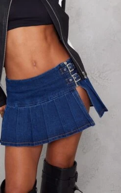 Indigo Vintage Wash Denim Buckle Detail Ultra Mini Skirt -VelvetMuse Store 9b187a99ef403a782dde1f183d5dc9137f3e6456 cna3238 5