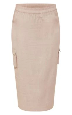 Taupe Linen Look Cargo Pocket Midi Skirt -VelvetMuse Store 9de1c1482c1859e6cb53b2ce90d5a9cebf01273f cnd4586 5