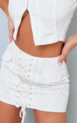 White Twill Lace Up Front Pocket Detail Cargo Skirt -VelvetMuse Store 9e40847e0f050886b40d8b221c6254ac3dbd0c15 cna0624 5
