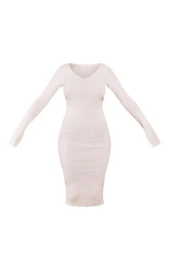 Cream V Neck Knit Midi Dress -VelvetMuse Store 9fa1bbf4c2fda77beb28d46682256b7938b75901 cmu0226 5