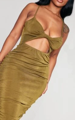 Shape Olive Acetate Slinky Twist Ruched Midi Dress -VelvetMuse Store a61a15746804a15cac895f5c707d903b4594a26e cnc8662 4