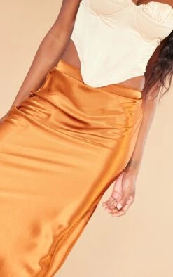 Rust Satin Bias Cut Midi Skirt -VelvetMuse Store a68f3050347fd0af418c717c0b676aa52bb66bf5 cnd8256 4