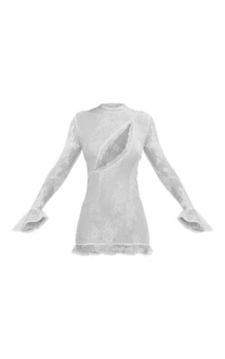 Nude Sheer Lace Cut Out Flared Sleeve Bodycon Dress -VelvetMuse Store a7f72fe19122d73d5bae9bb26d415957de15f01d cnc7675 5