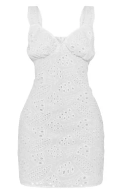 Petite White Broderie Underwired Detail Bodycon Dress -VelvetMuse Store a806c31a59db5e8939f84d0e8fbc4029b7c1de7f cne4448 5