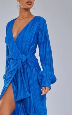 Bright Blue Plisse Long Sleeve Wrap Midi Dress -VelvetMuse Store a87aaa2127090d35ece6ad43cc18e007cabda2c0 cnb3629 4