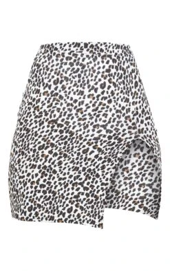 White Leopard Print Rib Split Front Mini Skirt -VelvetMuse Store ab511d34e5e6b28e9a602a3da831c87c31e31526 CMH2522 3