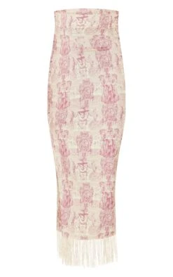 Rose Renaissance Print Tassel Hem Midaxi Skirt -VelvetMuse Store aced1554e0a4d18b73ecf84a920982b5b21857ff cnd7016 5