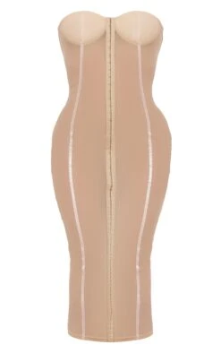 Nude Mesh Bandeau Hook & Eye Binding Detail Midaxi Dress 9 Nude Mesh Bandeau Hook & Eye Binding Detail Midaxi Dress -VelvetMuse Store b1ce58f1638a8aaf8de8a065c7d8a72a6a8251c2 cne2686 5