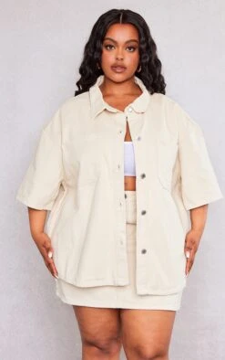 Plus Cream Denim Mini Skirt -VelvetMuse Store b2009d0cbb2c0b5702ddd7d8d3e3eea4f5c12fbb cnd2843 4