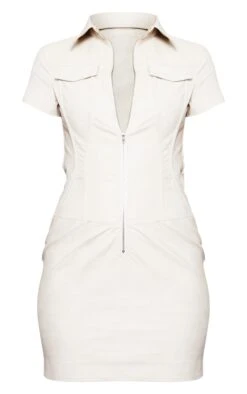 Cream Faux Leather Binding Detail Zip Through Bodycon Dress 9 Cream Faux Leather Binding Detail Zip Through Bodycon Dress -VelvetMuse Store b3d6a983f5edbdc68323dc5e68d66306331d0fc0 cnd4392 5
