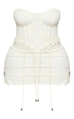 Shape Cream Denim Look Rope Detail Lace Up Corset Bodycon Dress -VelvetMuse Store b422bd95186168fea6906eba230df611bd5138ed cne0575 5