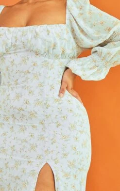 Plus Dusty Blue Floral Puff Sleeve Midi Dress -VelvetMuse Store b72db46f17498434ea5d11548922a260055488fb cmw4106 5