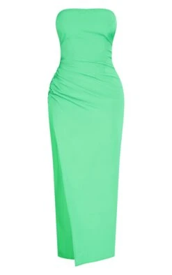 Shape Lime Woven Bandeau Ruched Side Split Midaxi Dress -VelvetMuse Store bb7d454429a1e167601c1ac7fe10670c1a013ac6 cne3503 5