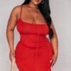 Plus Red Seam Detail Bodycon Dress