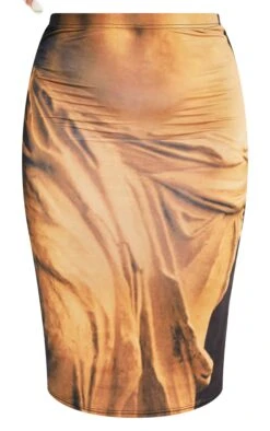Plus Brown Statue Body Print Midi Skirt -VelvetMuse Store bf6b95f3d6cbf026bb3ff0baab19fb25854d62eb cne0666 5
