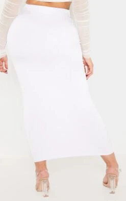 Shape White Slinky Midaxi Skirt -VelvetMuse Store c30fa7e2ce725251df4a161c5f28b52376d6a8fe cmb4996 4