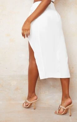 White Woven Knot Waist Split Leg Midaxi Skirt -VelvetMuse Store c7c947a6d05bf9c39e0fe4ddf7feac64f49ed3b7 cms7197 3