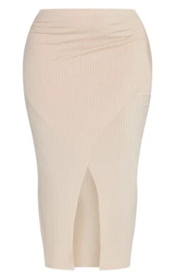 Plus Oatmeal Rib Asymmetric Wrap Midi Skirt -VelvetMuse Store ca4eb89a58cebf5698ddde683a750fa181cfab91 cnc5157 5