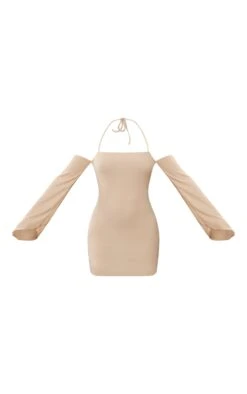 Sand Ribbed Bardot Lettuce Hem Halter Bodycon Dress 9 Sand Ribbed Bardot Lettuce Hem Halter Bodycon Dress -VelvetMuse Store cb435ffeaf97863477fd5acb849220dd8cdb53a1 cnc5780 5